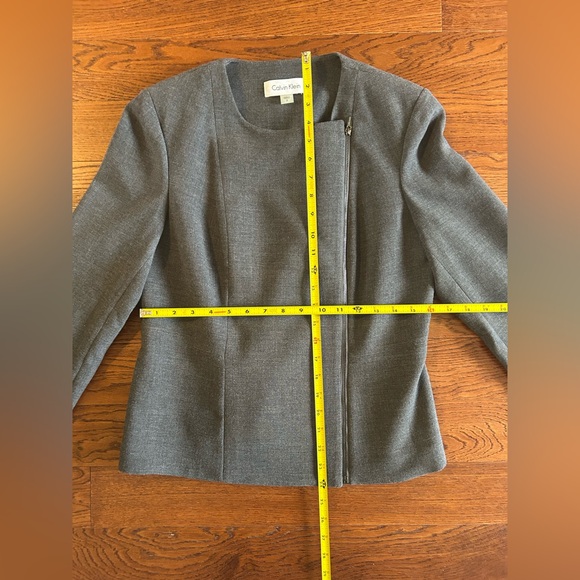 Calvin Klein Moto Style Open Front Flap Collar Blazer size 8 - Picture 9 of 10